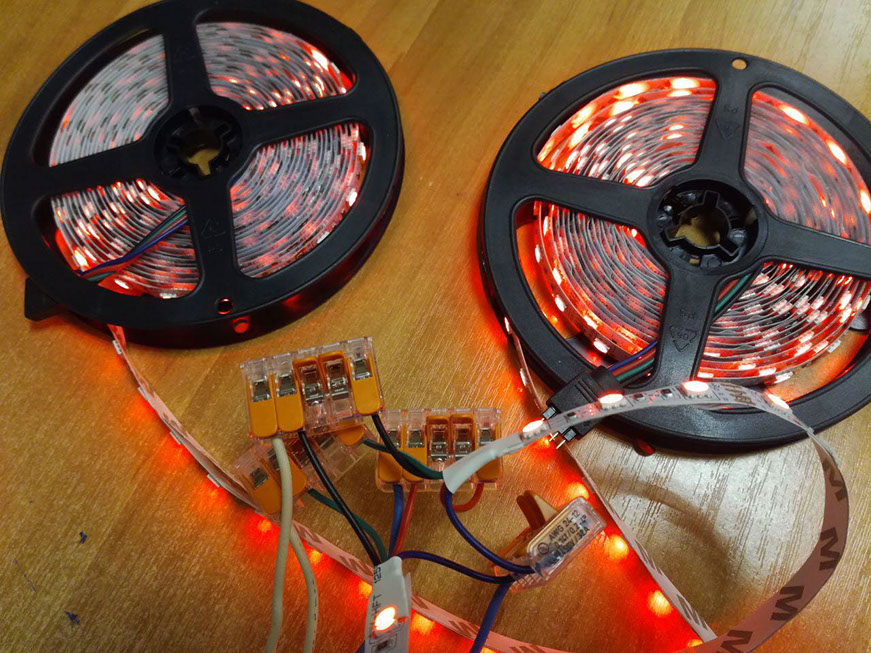 Параллельное подключение светодиодной ленты RGB